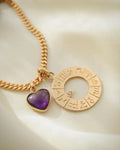 Vintage Pisces Zodiac Wheel Pendant 18K Gold