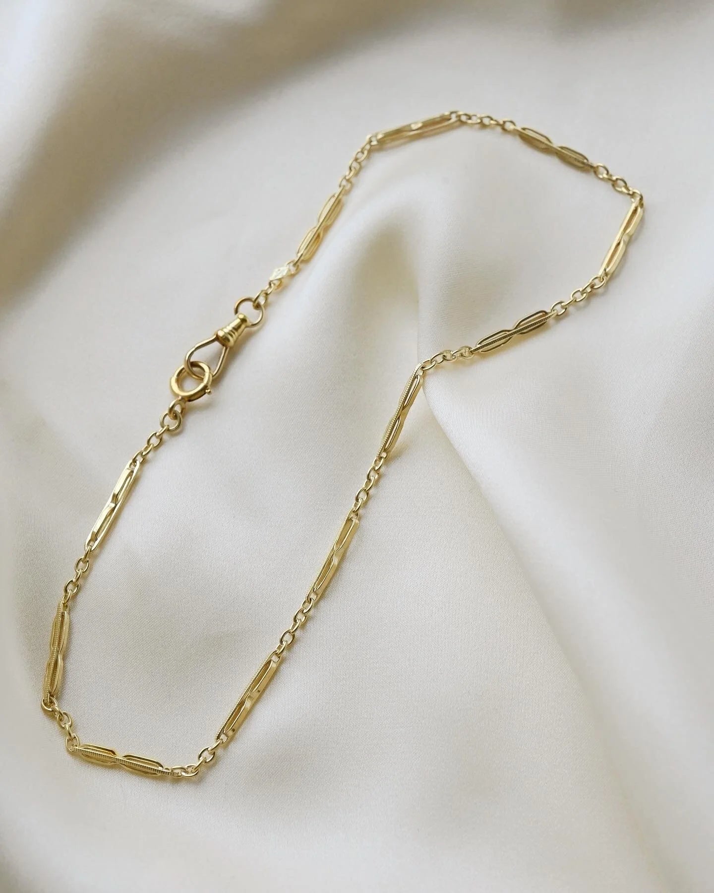 Cute Vintage Watch Chain Choker 14K Gold
