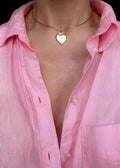 Beautiful RARE Antique Heart Locket on Curb Link Chain 18K Gold 1930s Sweden