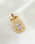 Feminine Bow Pendant w Spinel 18K Gold 1946