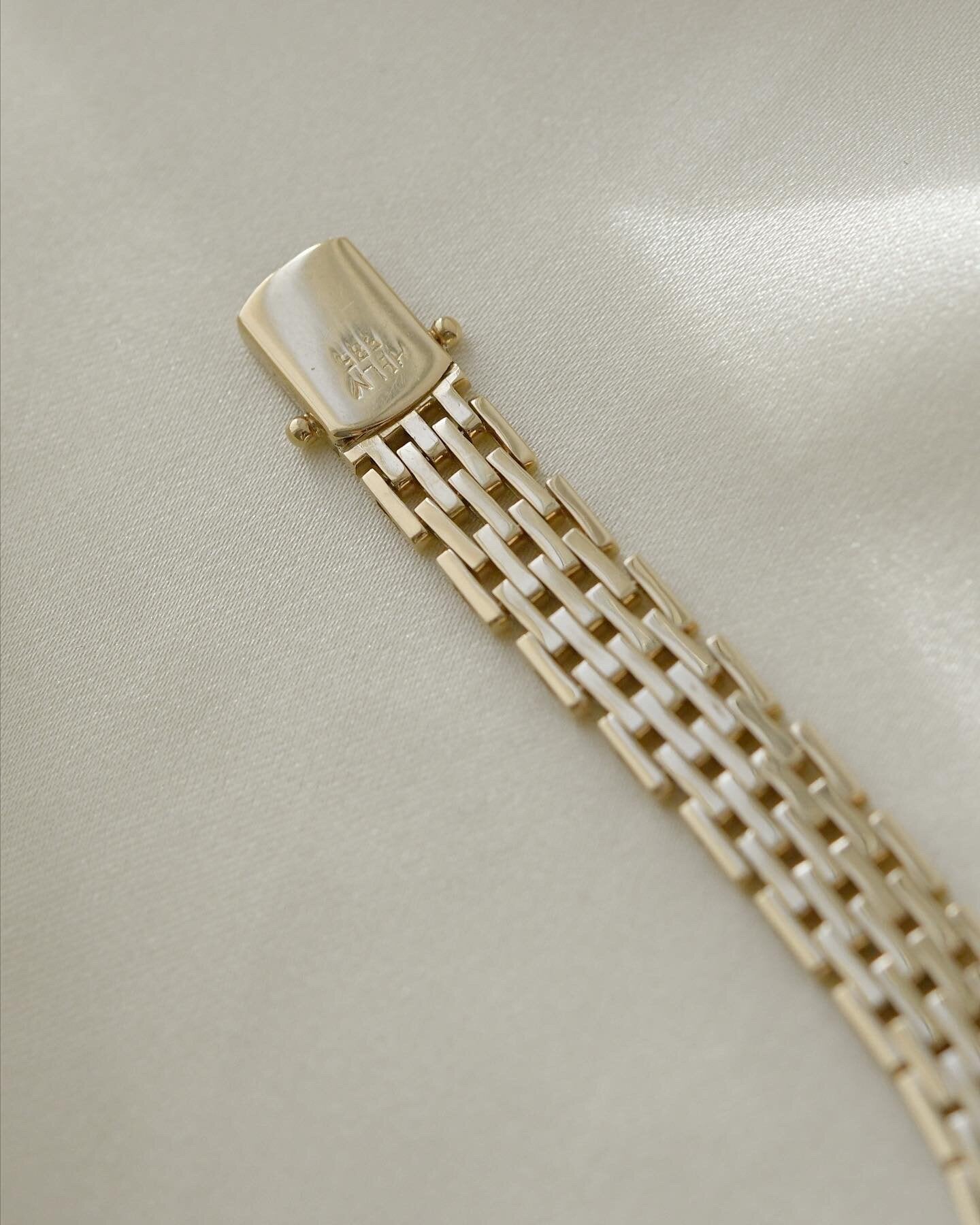 Stunning Danish Vintage Brick Link Bracelet 14K Gold