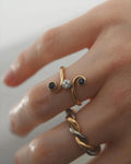 Antique Toi et Moi Ring By Holger Fischer 14K Gold 1930s
