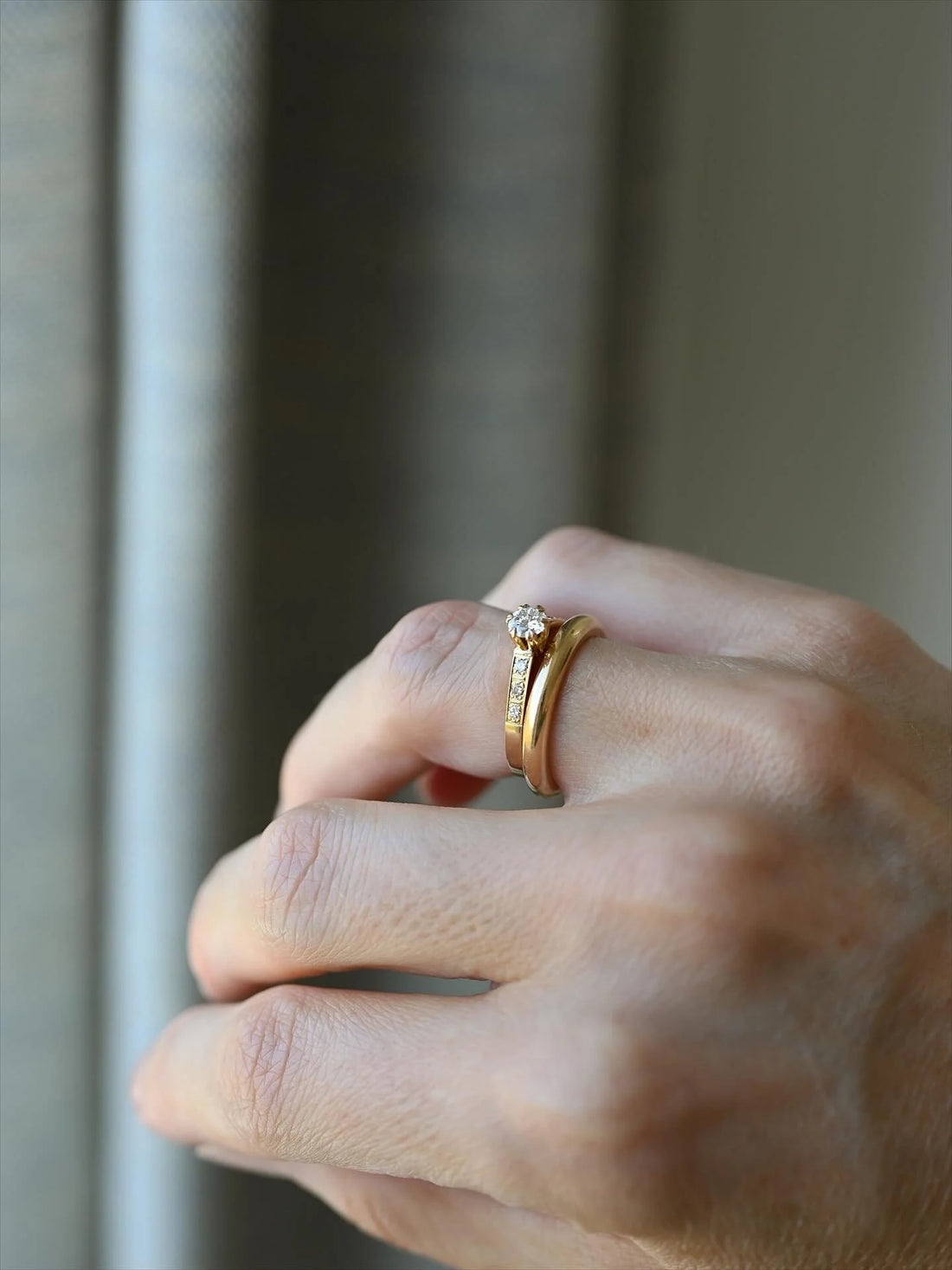 Stunning Princess Solitaire Diamond Ring Sixze 6.75 18K Gold