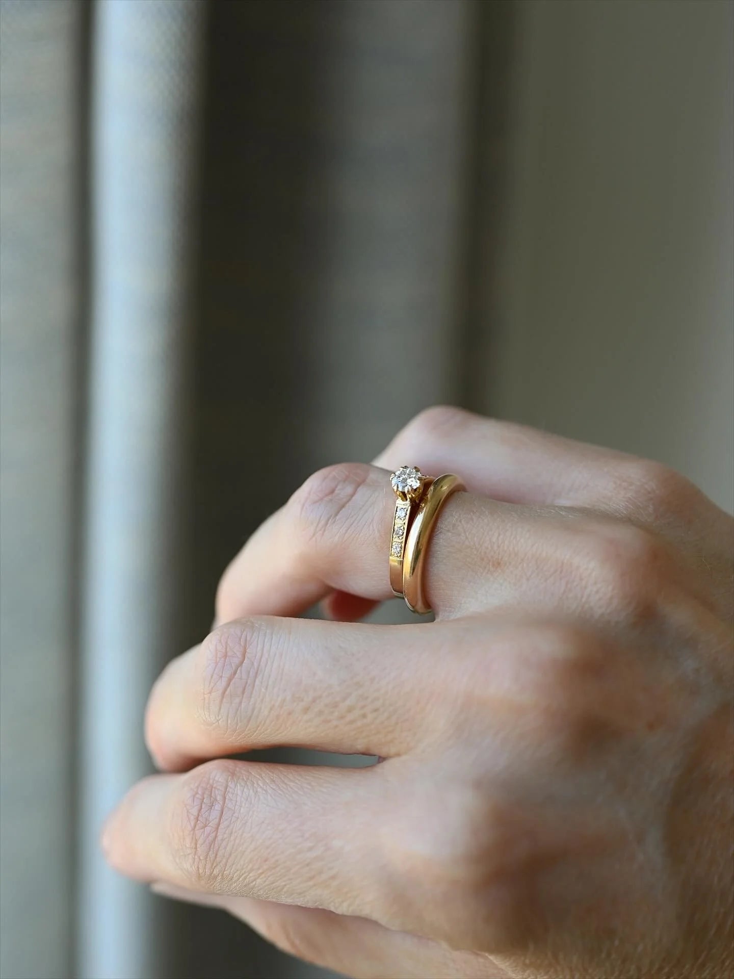 Stunning Princess Solitaire Diamond Ring Sixze 6.75 18K Gold