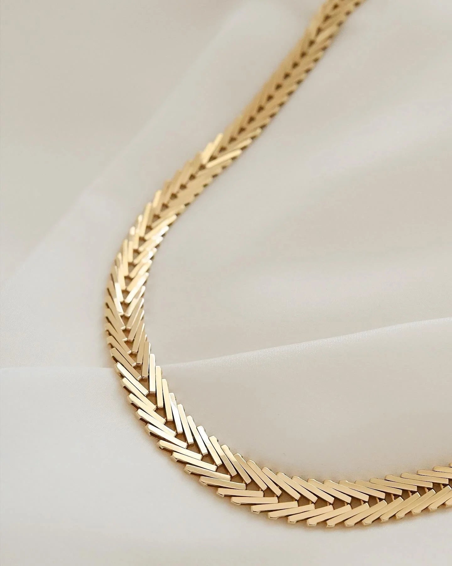 Rare Danish Vintage Necklace 16.25 Inches 14K Gold 1960s