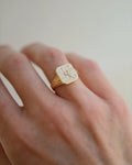 Amazing Swedish Vintage KK Signet Ring 18K Gold