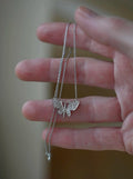 Antique Butterfly Necklace 18K White Gold 1920s