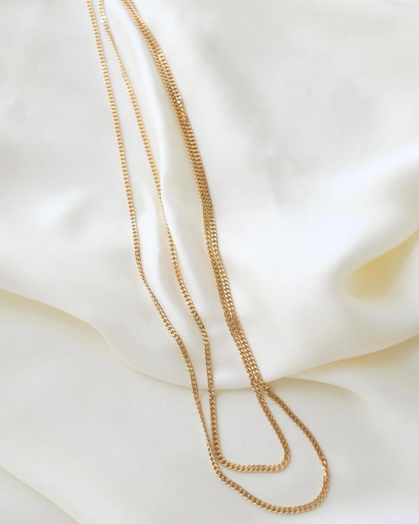 Super Long Super Versatile Curb Link Chain 14 Gold