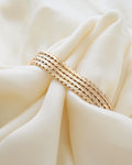 Rare Danish Vintage Double Row Geneva Bracelet 14K Gold 1960