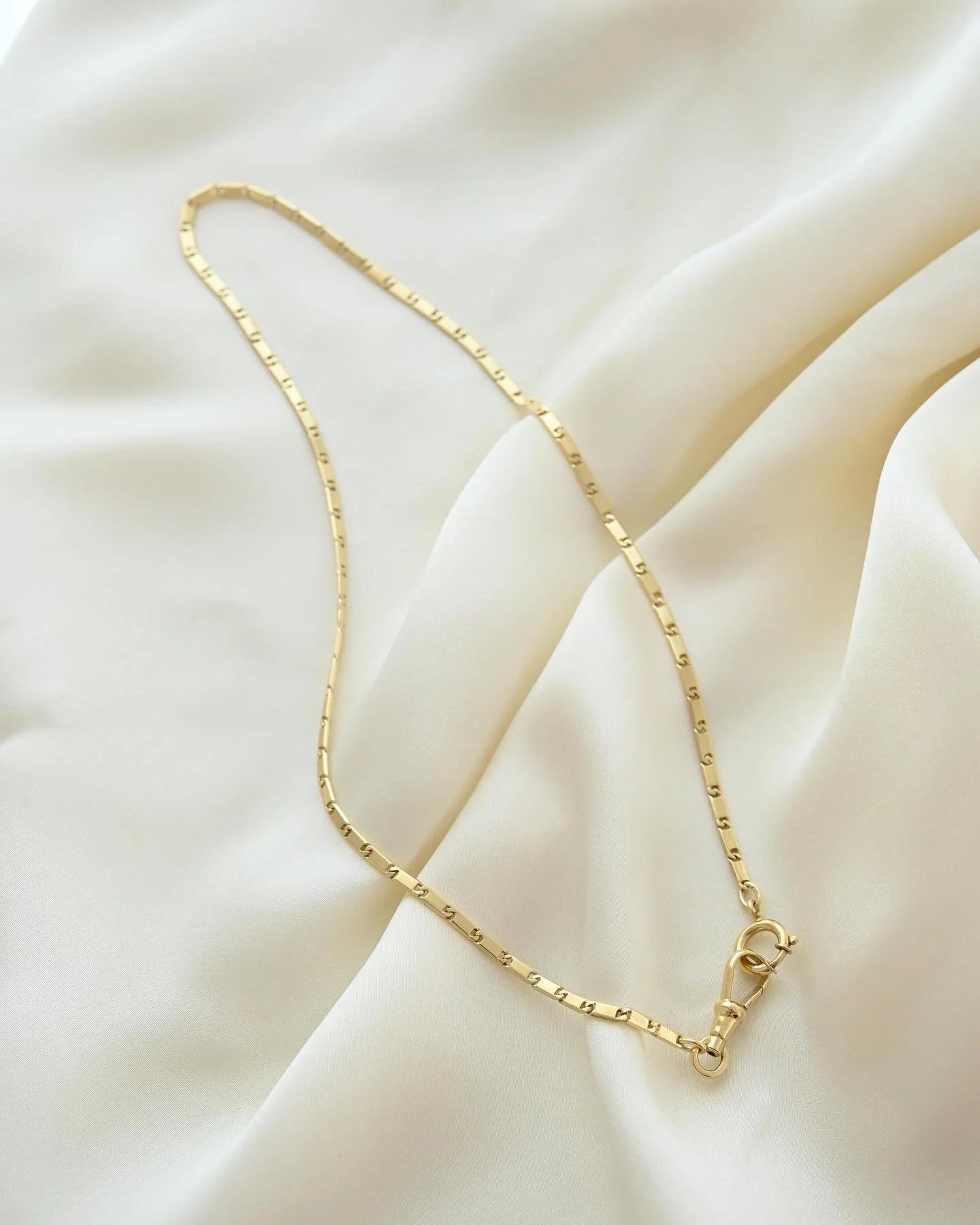 Rare 16.4 Inches Antique Swedish Watch Chain 18K Gold 1920s