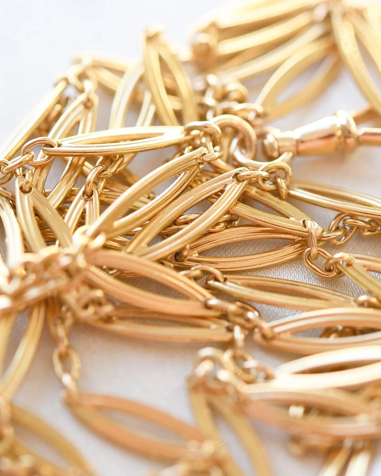 Antique Longguard Chain 58.3 inches long 18K Gold 1920s