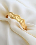 From Personal Collection Contemporary Swedish Cuff Bracelet Silver 18K Gold Over