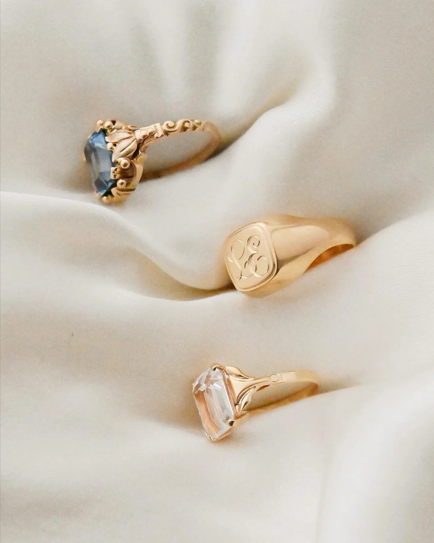 Pick Your Dream Ring 💙🤍💛 Swedish Vintage Rings 18K Gold Mid 1900s