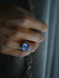 Extraordinary Pool of Blue Topax x 18K Gold Ring Sweden 1950s