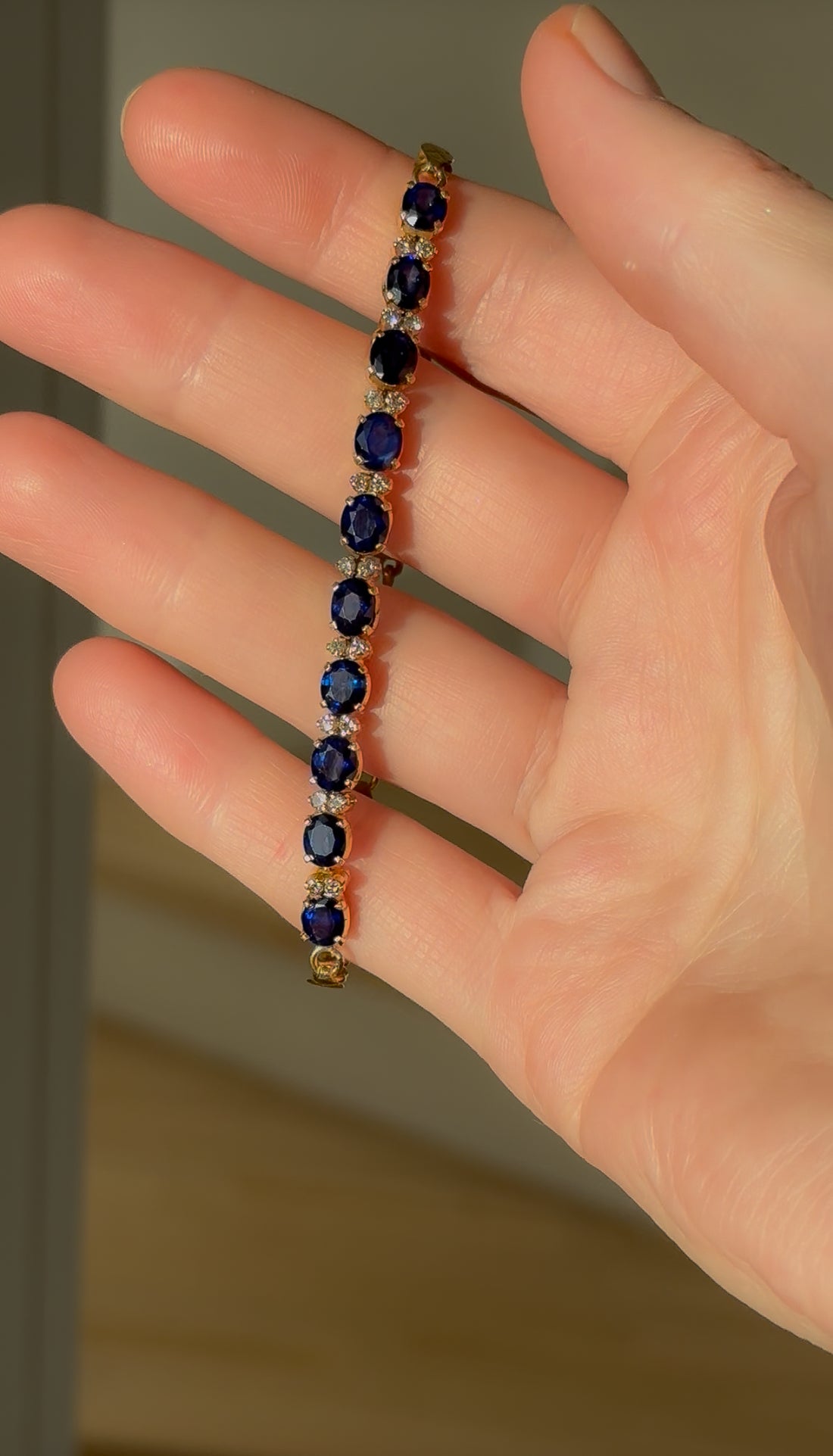 Dreamy Sapphire x Diamond Vintage Bracelet 14K Gold