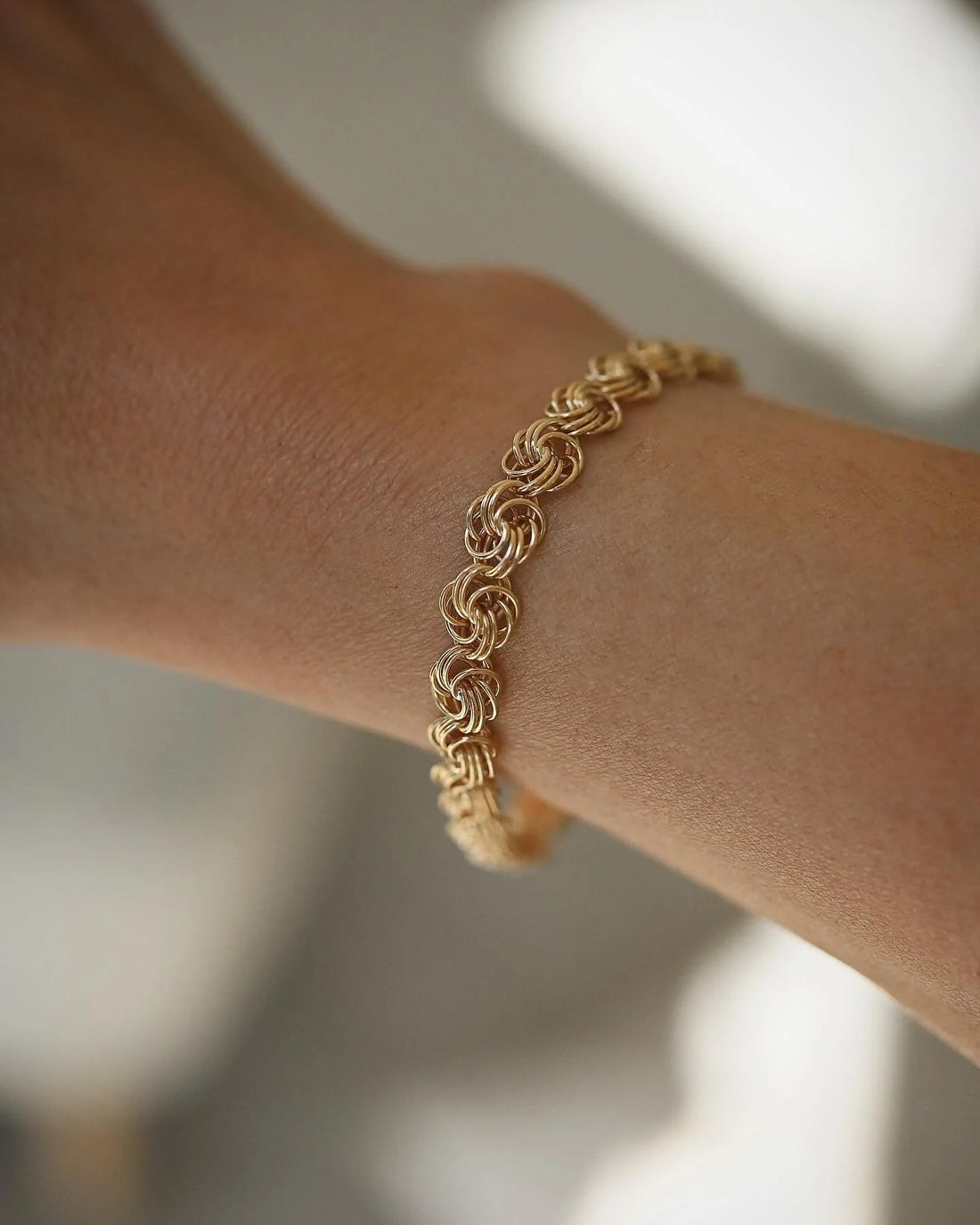 Rare Three Dimensional Knot Link Bracelet 18K Gold 1955 Sweden