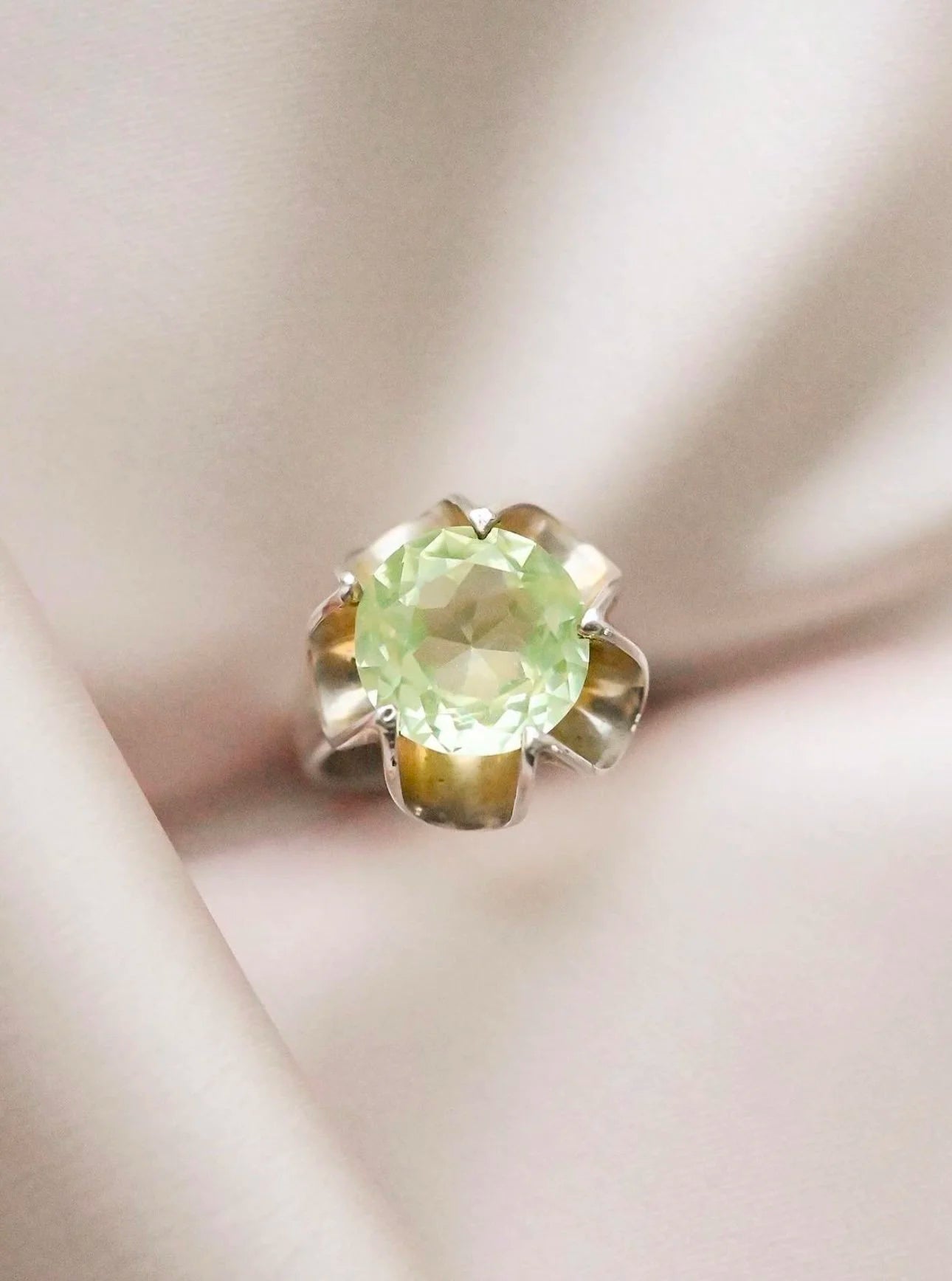 The Cutest Topaz Butter Cup Set Silver Ring