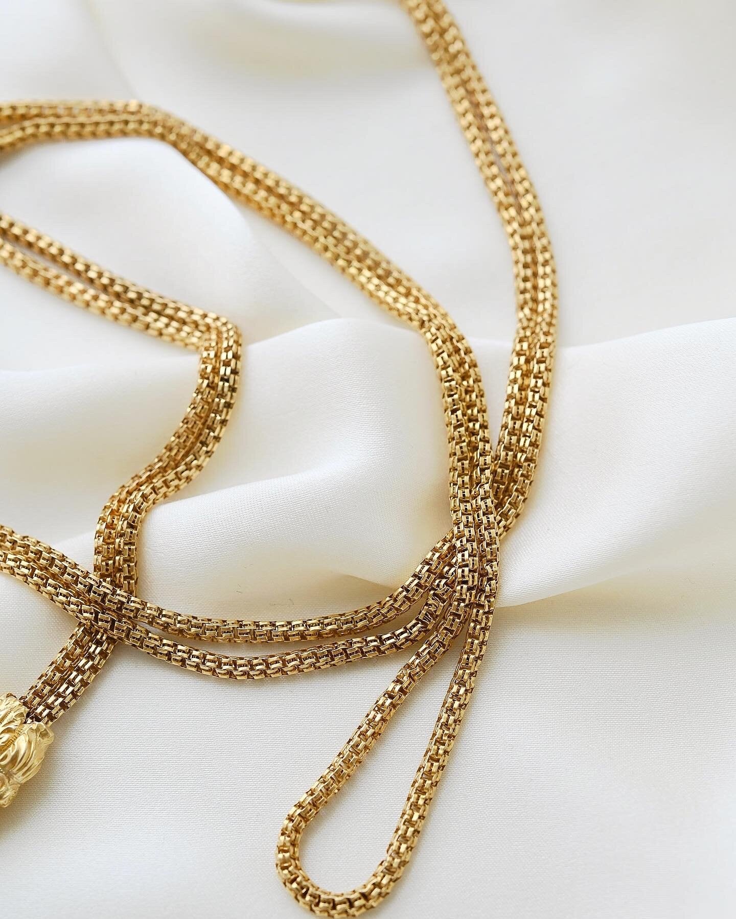 Once in A Lifetime Antique Long Guard Chain 18K Gold 1840