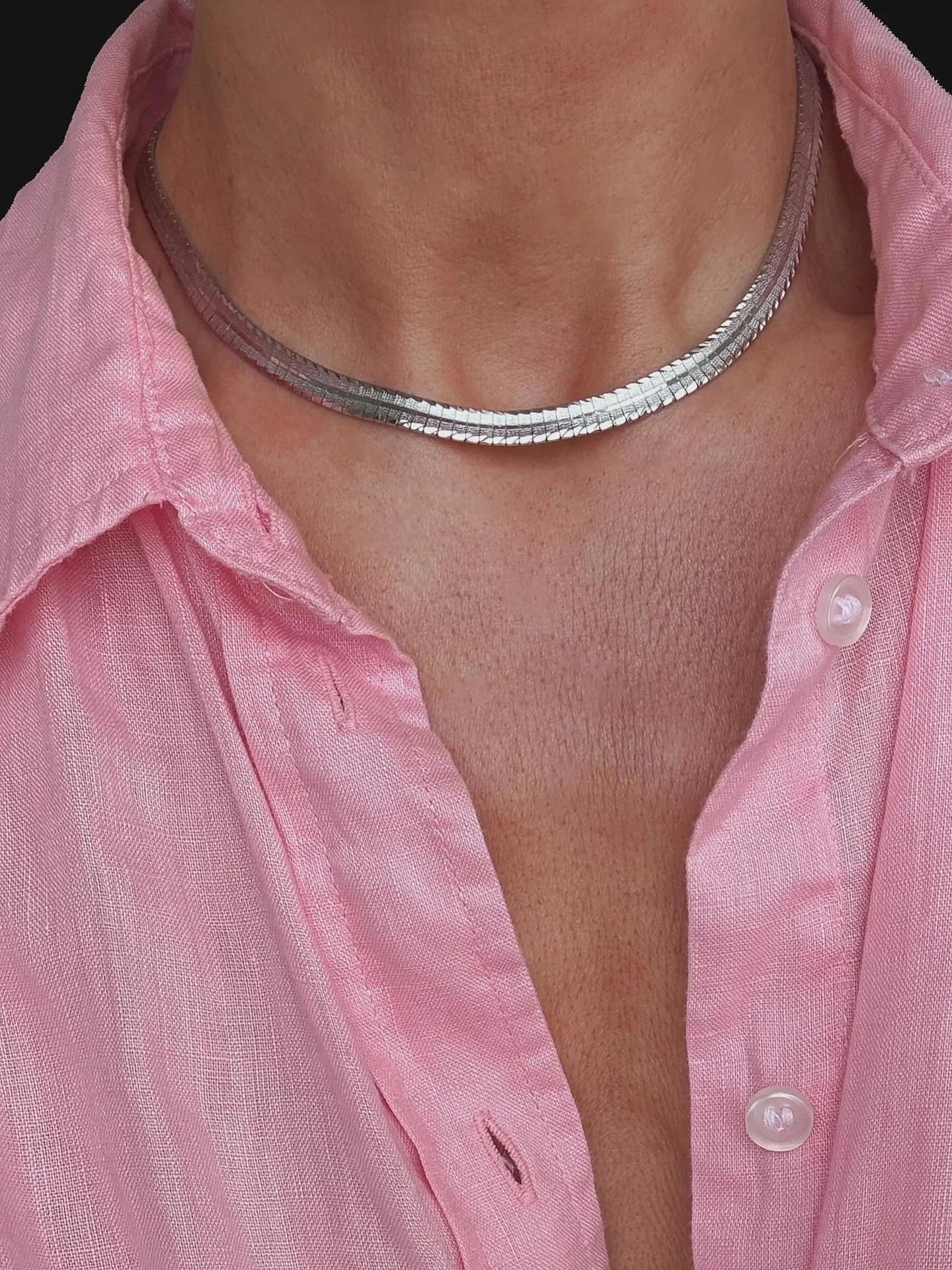 Sleek Vintage Silver Necklace