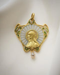 Out Of This World Amazing Pliqué A Jour Enamel Pendant 18K Gold 1910s