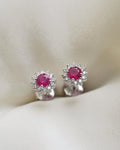 Irresistible Ruby and Diamond Earrings 18K White Gold Estate
