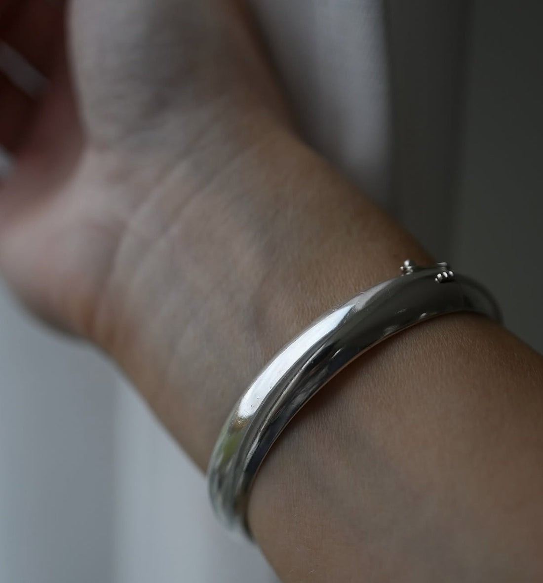 Beautiful Vintage Handmade Silver Bangle, Sweden 1940s
