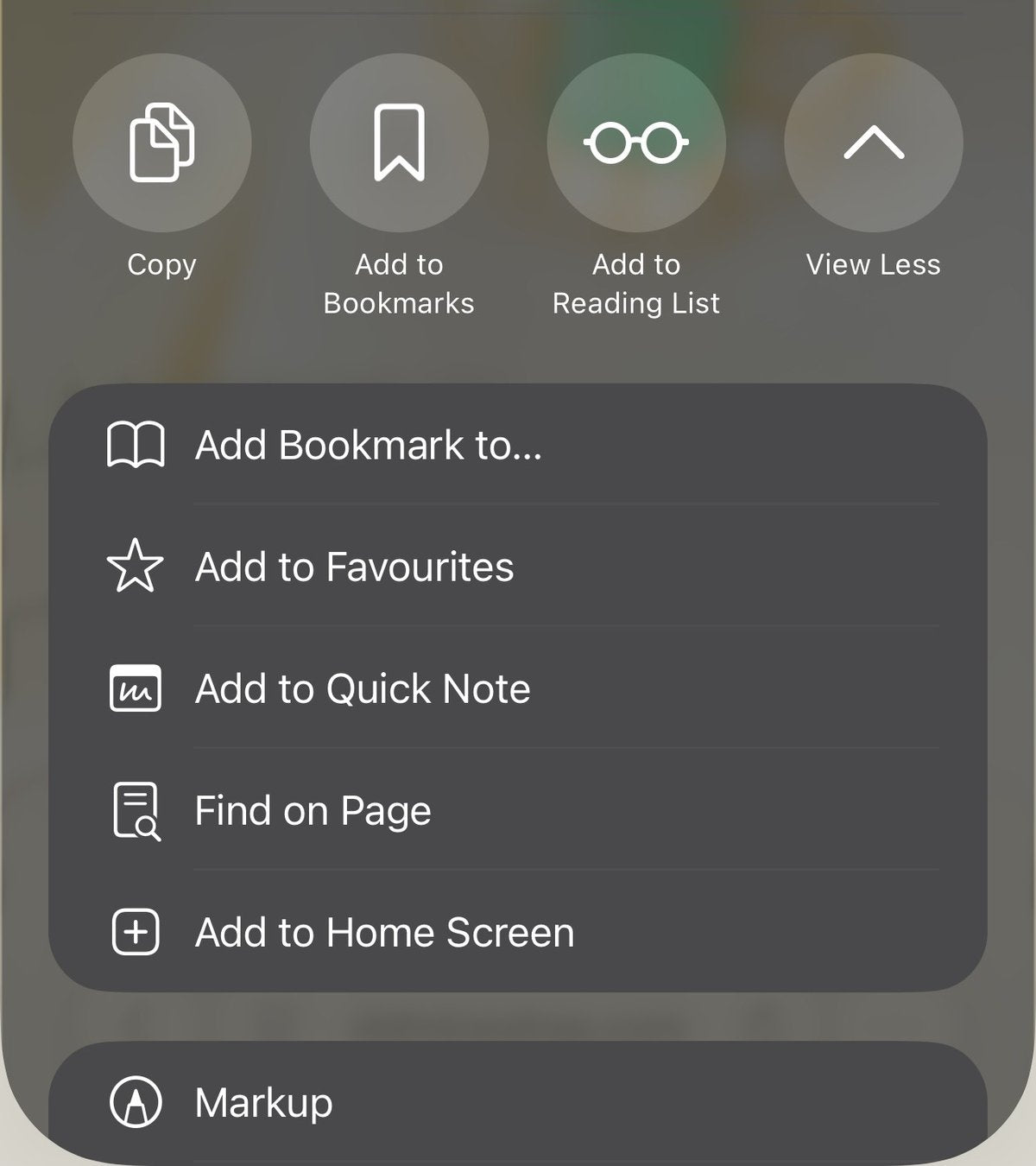 Add to Home Screen in the expanded menu
